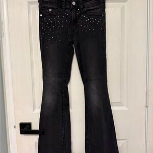 H&M Black Flare Jeans with Studded Details
